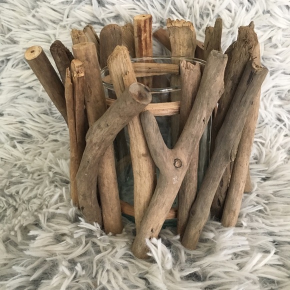 Other - Driftwood candle holder with attached glass insert